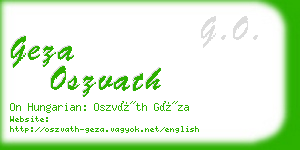 geza oszvath business card